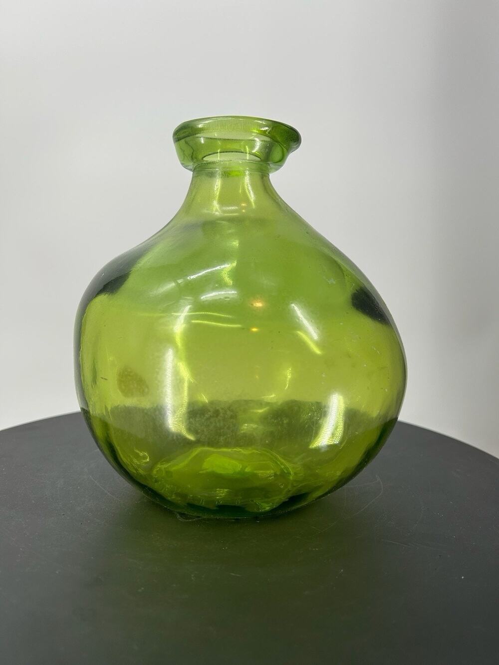 Vidrios San Miguel Spain Bulb Vase 7" Green